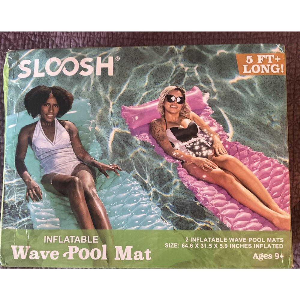 ‼️2 Inflatable Pool Floats Size 64.5 X 31.5 Brand Sloosh